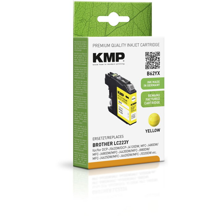 KMP B62YX Cartucho de tinta amarillo compatible con Brother LC-223 Y