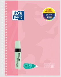 OXFORD Pack de 10 cuadernos espiral A4+ de 150 hojas con cuadrícula 5x5