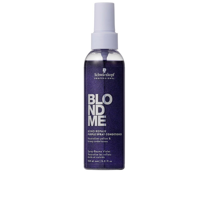 Schwarzkopf BLONDME BOND REPAIR cool blondes neutralizing spray conditioner, Acondicionador Morado Spray para Cabellos Teñidos, 150 ml Schwarzkopf BLONDME BOND REPAIR cool blondes neutralizing spray conditioner, Acondicionador Morado Spray para Cabellos Teñidos, 150 ml
