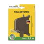 Schellenberg Recogedor exterior abatible giratorio 180° con 5 m de cinta marrón