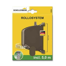 Schellenberg Recogedor exterior abatible giratorio 180° marrón con 5 m de cinta