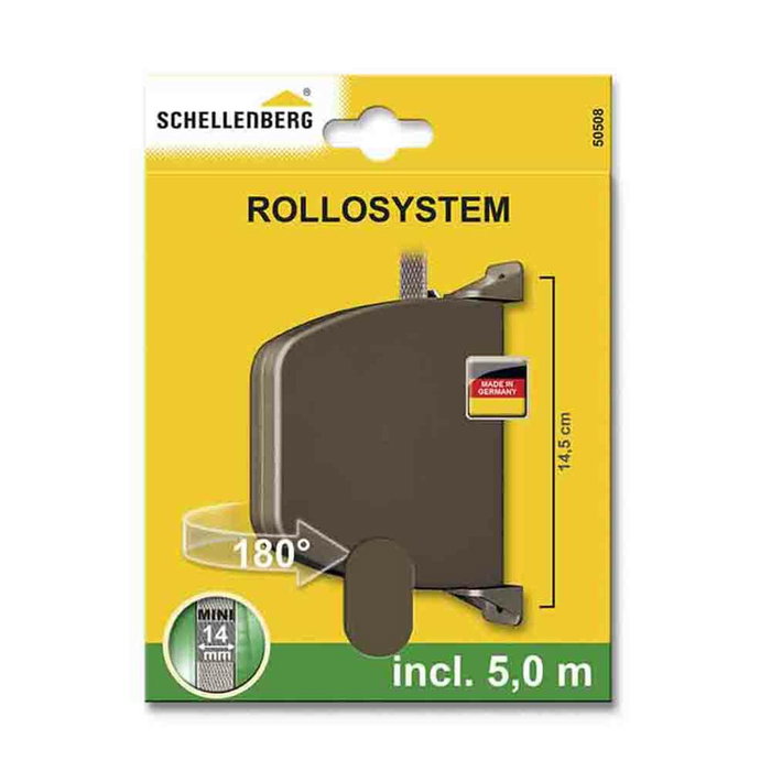 Schellenberg Recogedor exterior abatible giratorio 180° marrón con 5 m de cinta Schellenberg Recogedor exterior abatible giratorio 180° marrón con 5 m de cinta