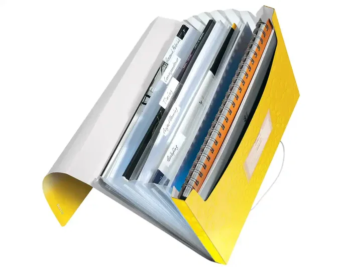 Leitz Wow Carpeta Clasificadora Polipropileno A4 6 Separadores + Extra Ancho Amarillo