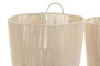 DKD Home Decor Set de 3 Cestas de Algodón y Metal Beige