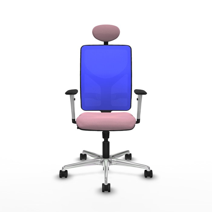 PIQUERAS Y CRESPO Silla de oficina Motilla con Mecanismo Sincro, Tela Rosa y Malla Azul