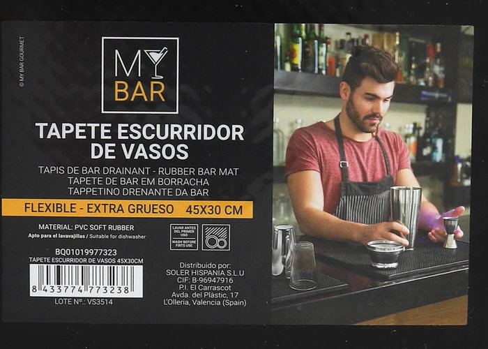 My Bar Tapete Escurridor De Vasos 45 x 30 cm (8 Unidades)