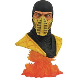 Diamond Select Toys Figura Busto Scorpion Mortal Kombat Legends in 3D Resina 25cm Edición Limitada