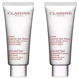 Clarins Crema Juventud de Manos Anti-Edad, Tratamiento Protector y Reafirmante para Manos y Uñas, con Aceite de Sésamo y Morera, 2 x 100 ml