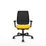 PIQUERAS Y CRESPO Silla de oficina Alares con mecanismo traslack, malla negra y asiento amarillo