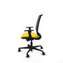 PIQUERAS Y CRESPO Silla de oficina Alares con mecanismo traslack, malla negra y asiento amarillo