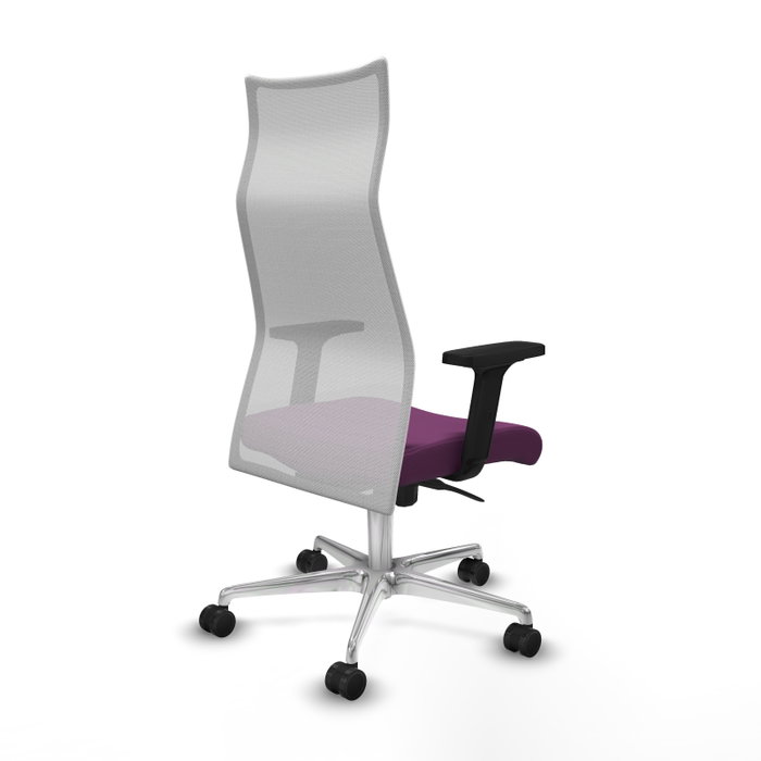 PIQUERAS Y CRESPO Sillón Albacete con mecanismo Sincro, Morado y Blanco