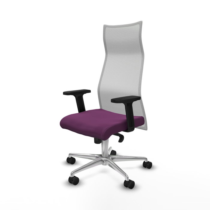 PIQUERAS Y CRESPO Sillón Albacete con mecanismo Sincro, Morado y Blanco