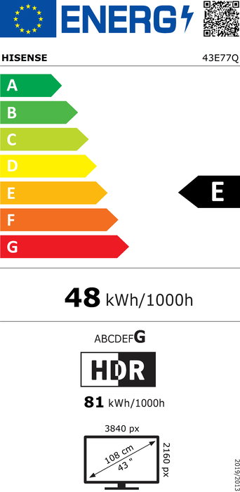 Hisense 43E77Q Smart TV 4K QLED 108cm (43") Negro Hisense 43E77Q Smart TV 4K QLED 108cm (43") Negro