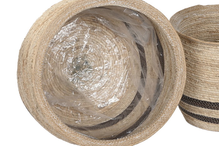 DKD Home Decor Macetero Arabe Marron 60 x 52 x 60 cm Set de 4