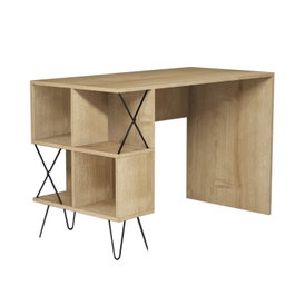 Hanah Home Mesa de Estudio Roble y Negro 120x78.8x60cm