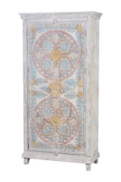 Giner y Colomer Armario Madera Mango 180 cm Blanco Envejecido y Detalles Multicolor