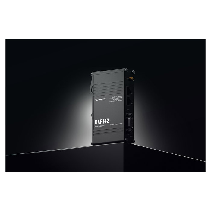 Teltonika DAP142 Access Point Wi-Fi 4 300Mbit con 2 Puertos 10/100 Ethernet, PoE Pasivo, RS232 y Montaje en Riel DIN