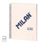 Milan Cuaderno A4 Tapa Dura Espiral, 80 Hojas Blancas 95 gr/m², Colección 430 Since 1918, Beige, Ref. 57141E80BG