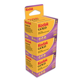 KODAK Gold 200 - Película Fotográfica Analógica 135/36 disparos, ISO 200, 1 Rollo de 3 Unidades