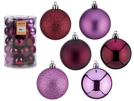 Krist+ Set 30 Bolas PVC 6 cm Morado y Lila Navideñas para Decoración de Árbol (Set de 6)