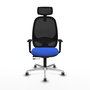 PIQUERAS Y CRESPO Silla de oficina Cilanco con mecanismo Sincro/Traslack, Azul y Negro