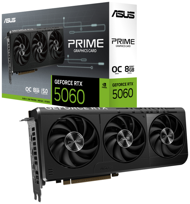 ASUS Prime GeForce RTX 5060 OC Edition 8 GB GDDR7 ASUS Prime GeForce RTX 5060 OC Edition 8 GB GDDR7