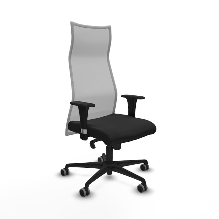 Piqueras Y Crespo Sillón Albacete con Mecanismo Sincro, Similpiel Negro y Malla Gris Piqueras Y Crespo Sillón Albacete con Mecanismo Sincro, Similpiel Negro y Malla Gris