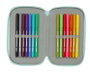 Safta Plumier Escolar Triple 37 Piezas, Colección Cats & Dogs, 3 Compartimentos con Cremallera, 195x125x55 mm