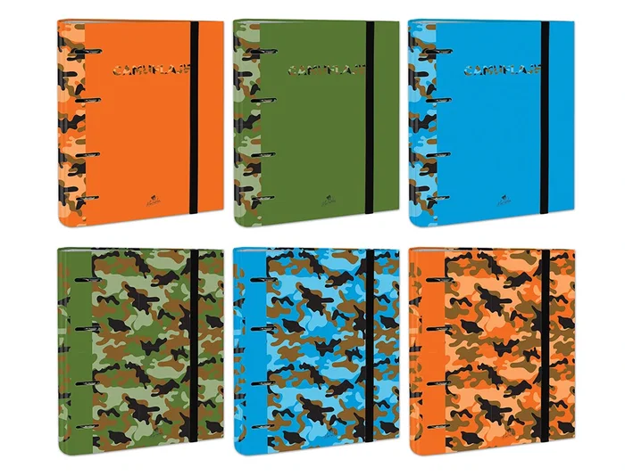 MARIOLA Expositor de 12 Carpetas Carpeblock A4 con 4 Anillas de 40 mm Camuflaje MARIOLA Expositor de 12 Carpetas Carpeblock A4 con 4 Anillas de 40 mm Camuflaje