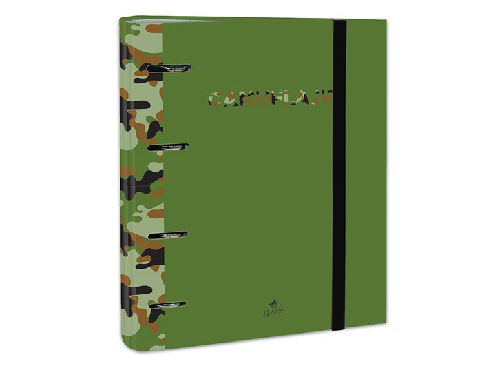 MARIOLA Expositor de 12 Carpetas Carpeblock A4 con 4 Anillas de 40 mm Camuflaje MARIOLA Expositor de 12 Carpetas Carpeblock A4 con 4 Anillas de 40 mm Camuflaje