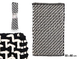 Berilo Alfombra Baño Negra 50 x 80 cm Poliéster Algodón (Set de 24)