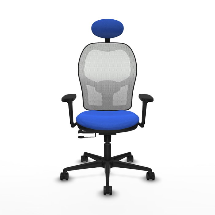 PIQUERAS Y CRESPO Silla de oficina Jorquera con Mecanismo Sincro/Traslack, Azul y Blanco
