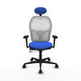 PIQUERAS Y CRESPO Silla de oficina Jorquera con Mecanismo Sincro/Traslack, Azul y Blanco