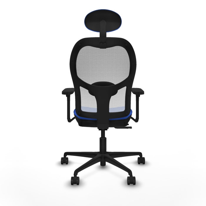 PIQUERAS Y CRESPO Silla de oficina Jorquera con Mecanismo Sincro/Traslack, Azul y Blanco