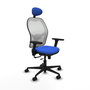 PIQUERAS Y CRESPO Silla de oficina Jorquera con Mecanismo Sincro/Traslack, Azul y Blanco