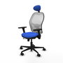 PIQUERAS Y CRESPO Silla de oficina Jorquera con Mecanismo Sincro/Traslack, Azul y Blanco