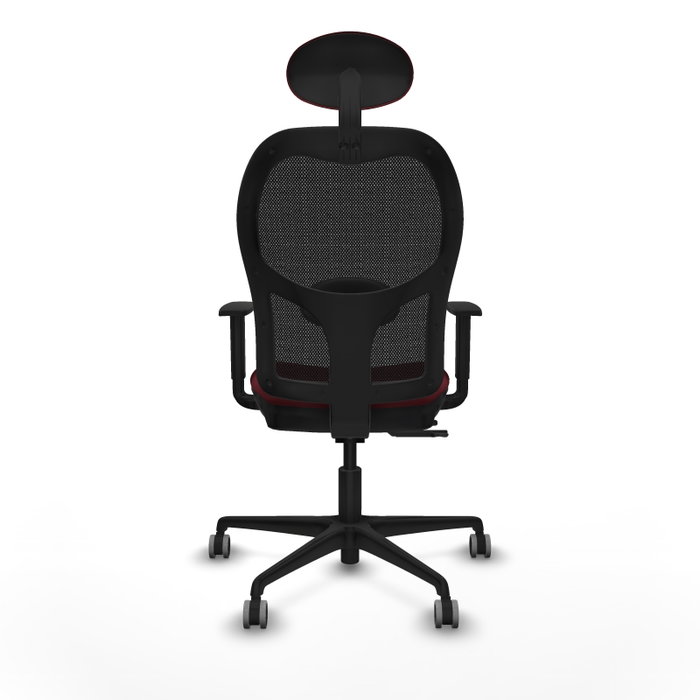 PIQUERAS Y CRESPO Silla de oficina Jorquera con mecanismo Sincro/Traslack, Granate y Negro