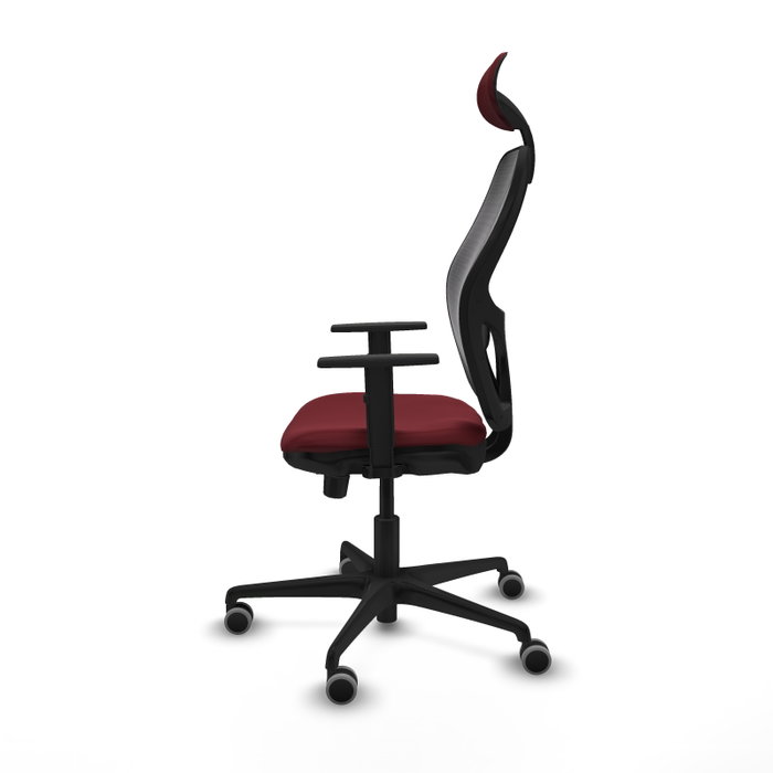 PIQUERAS Y CRESPO Silla de oficina Jorquera con mecanismo Sincro/Traslack, Granate y Negro