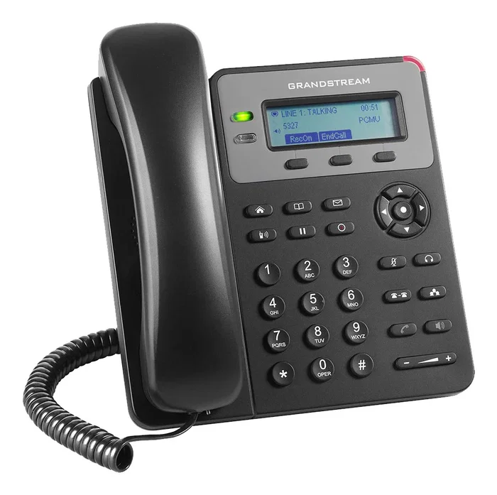 Grandstream Networks GXP1610 - Teléfono IP DECT con manos libres, pantalla LCD, agenda de 500 contactos, negro, para escritorio o pared