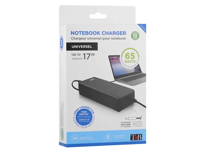 TNB Cargador Universal para Portátil 65W CHNB19V65 Negro TNB Cargador Universal para Portátil 65W CHNB19V65 Negro