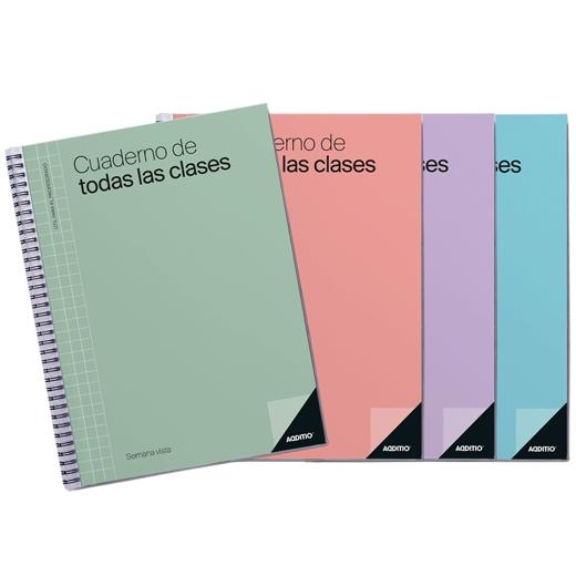 Additio Cuaderno Profesor Todas las Clases S-V, Espiral Doble, 136 Páginas PVC, Colores Surtidos para Evaluación y Programación Additio Cuaderno Profesor Todas las Clases S-V, Espiral Doble, 136 Páginas PVC, Colores Surtidos para Evaluación y Programación