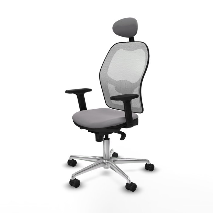 PIQUERAS Y CRESPO Silla de oficina Jorquera con mecanismo Sincro, Gris y Blanco