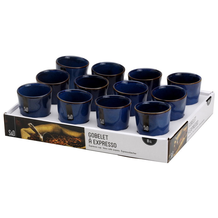 Home Deco Factory Vaso Espresso Gres Azul