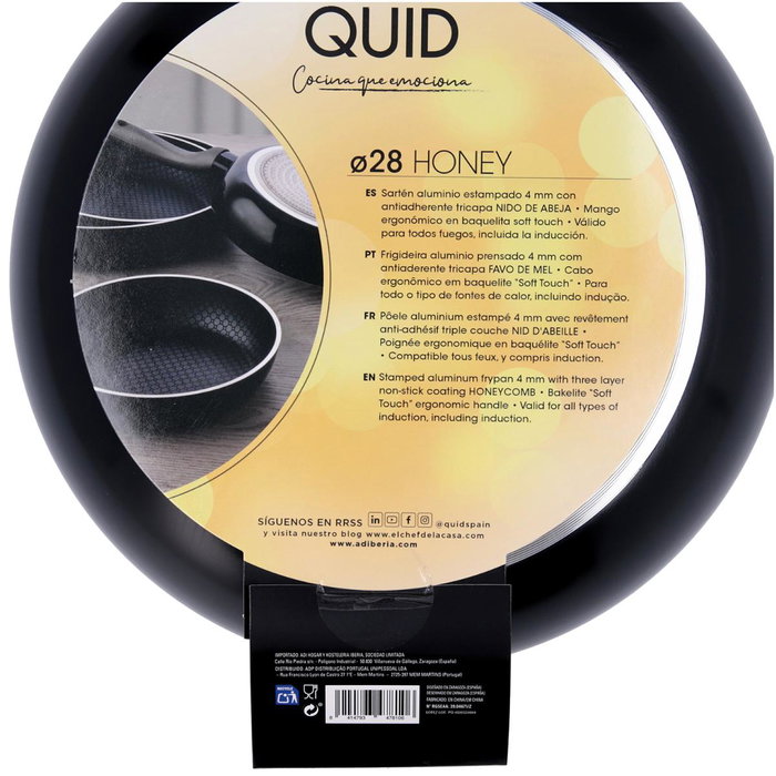 Sartén de Aluminio Estampado Honey Quid 28 cm (6 Unidades)
