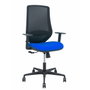 PIQUERAS Y CRESPO Silla Mardos con mecanismo sincro, malla negra y asiento azul