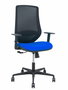 PIQUERAS Y CRESPO Silla Mardos con mecanismo sincro, malla negra y asiento azul