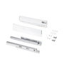 Emuca Cajón exterior Protone 30kg con guías de extracción total y cierre suave, Altura 93mm, profundidad 450mm, Acero, Pintado blanco