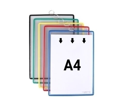 Djois Funda Colgante DIN A4 con Anilla Metálica Colores Surtidos Pack de 5