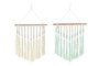 DKD Home Decor Decoración Colgante de Madera y Algodón 35x2x62 cm, Surtido de 2