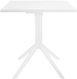 DKD Home Decor Mesa Terraza Y Jardin Blanco 70 x 70 x 75 cm Metal PP Reciclado